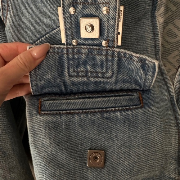 Authentic Fendi Perfect Baguette Denim Jacket Size IT36 - Picture 11 of 14
